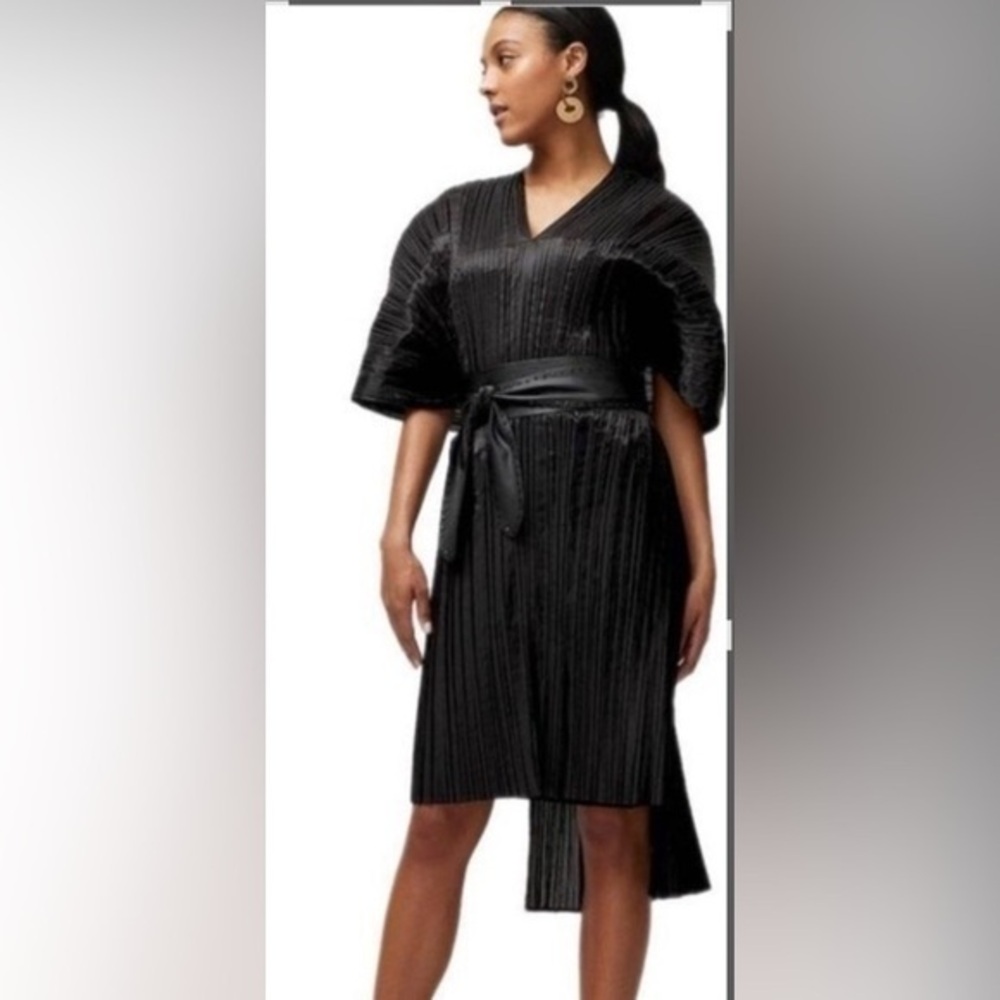 From Whitehouseblackmarket an amazing black pleated long Caftan-Scarf-Wrap Dress